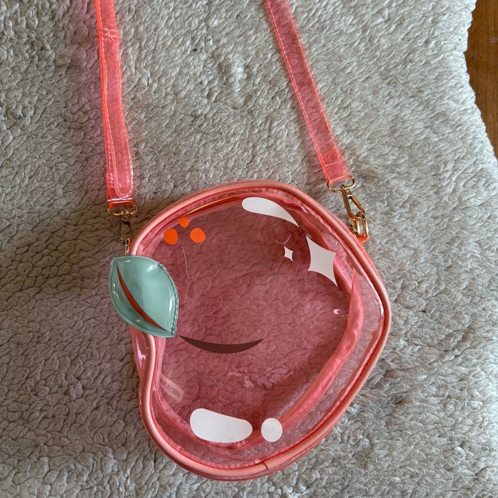 Transparent Peach-Pink Crossbody Bag